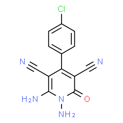 ChemSpider 2D Image | 1,6-Diamino-4-(4-chlorophenyl)-2-oxo-1,2-dihydro-3,5-pyridinedicarbonitrile | C13H8ClN5O