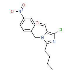 ChemSpider 2D Image | 2-Butyl-4-chloro-1-(4-nitrobenzyl)-1H-imidazole-5-carbaldehyde | C15H16ClN3O3