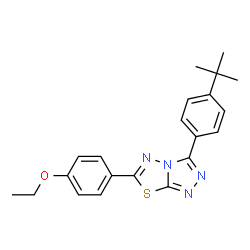 ChemSpider 2D Image | 6-(4-Ethoxyphenyl)-3-[4-(2-methyl-2-propanyl)phenyl][1,2,4]triazolo[3,4-b][1,3,4]thiadiazole | C21H22N4OS