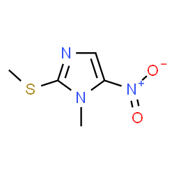 ChemSpider 2D Image | 1-methyl-2-(methylthio)-5-nitro-1H-imidazole | C5H7N3O2S