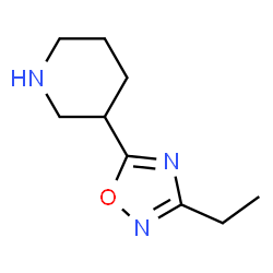 ChemSpider 2D Image | 3-(3-Ethyl-1,2,4-oxadiazol-5-yl)piperidine | C9H15N3O