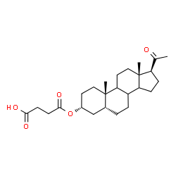 ChemSpider 2D Image | 4-Oxo-4-{[(3alpha,5beta,8xi,9xi,14xi)-20-oxopregnan-3-yl]oxy}butanoic acid | C25H38O5