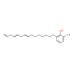 ChemSpider 2D Image | 3-(8,11,14-Pentadecatrien-1-yl)-1,2-benzenediol | C21H30O2
