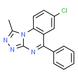 ChemSpider 2D Image | 7-Chloro-1-methyl-5-phenyl[1,2,4]triazolo[4,3-a]quinazoline | C16H11ClN4