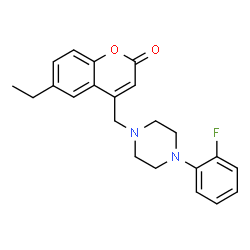 ChemSpider 2D Image | 6-Ethyl-4-{[4-(2-fluorophenyl)-1-piperazinyl]methyl}-2H-chromen-2-one | C22H23FN2O2