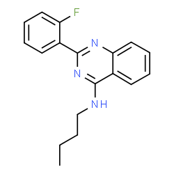 ChemSpider 2D Image | N-Butyl-2-(2-fluorophenyl)-4-quinazolinamine | C18H18FN3
