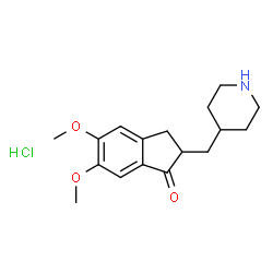 ChemSpider 2D Image | 5,6-Dimethoxy-2-(piperidin-4-yl)methyl-indan-1-one HCL | C17H24ClNO3