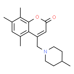 ChemSpider 2D Image | 5,7,8-Trimethyl-4-[(4-methyl-1-piperidinyl)methyl]-2H-chromen-2-one | C19H25NO2