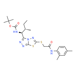 ChemSpider 2D Image | 2-Methyl-2-propanyl {(1S,2S)-1-[6-({2-[(2,4-dimethylphenyl)amino]-2-oxoethyl}sulfanyl)[1,2,4]triazolo[3,4-b][1,3,4]thiadiazol-3-yl]-2-methylbutyl}carbamate | C23H32N6O3S2