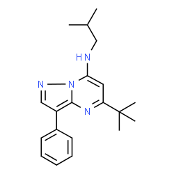 ChemSpider 2D Image | 5-tert-Butyl-N-isobutyl-3-phenylpyrazolo[1,5-a]pyrimidin-7-amine | C20H26N4