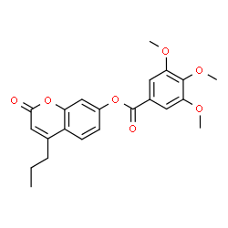 ChemSpider 2D Image | 2-Oxo-4-propyl-2H-chromen-7-yl 3,4,5-trimethoxybenzoate | C22H22O7