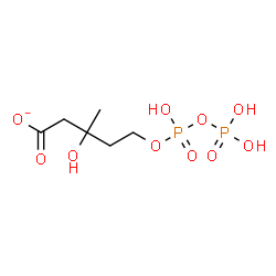 ChemSpider 2D Image | 3-Hydroxy-5-{[hydroxy(phosphonooxy)phosphoryl]oxy}-3-methylpentanoate | C6H13O10P2