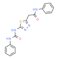 ChemSpider 2D Image | N-Phenyl-2-{5-[(phenylcarbamoyl)amino]-1,3,4-thiadiazol-2-yl}acetamide | C17H15N5O2S