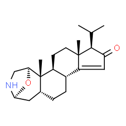 ChemSpider 2D Image | (1R,2S,3S,6R,7R,11R,14R,16S)-7-Isopropyl-2,6-dimethyl-19-oxa-17-azapentacyclo[14.2.1.0~2,14~.0~3,11~.0~6,10~]nonadec-9-en-8-one | C22H33NO2