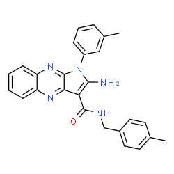 ChemSpider 2D Image | 2-Amino-N-(4-methylbenzyl)-1-(3-methylphenyl)-1H-pyrrolo[2,3-b]quinoxaline-3-carboxamide | C26H23N5O