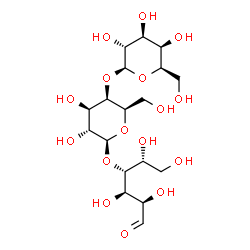 ChemSpider 2D Image | beta-D-Galactopyranosyl-(1->4)-beta-D-galactopyranosyl-(1->4)-D-glucose | C18H32O16