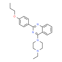 ChemSpider 2D Image | 4-(4-Ethyl-1-piperazinyl)-2-(4-propoxyphenyl)quinazoline | C23H28N4O