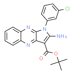 ChemSpider 2D Image | 2-Methyl-2-propanyl 2-amino-1-(3-chlorophenyl)-1H-pyrrolo[2,3-b]quinoxaline-3-carboxylate | C21H19ClN4O2