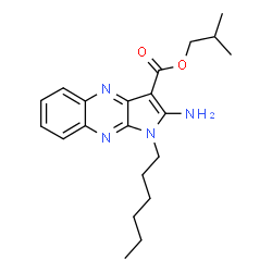 ChemSpider 2D Image | Isobutyl 2-amino-1-hexyl-1H-pyrrolo[2,3-b]quinoxaline-3-carboxylate | C21H28N4O2