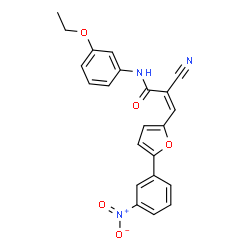 ChemSpider 2D Image | (2Z)-2-Cyano-N-(3-ethoxyphenyl)-3-[5-(3-nitrophenyl)-2-furyl]acrylamide | C22H17N3O5