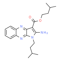 ChemSpider 2D Image | 3-Methylbutyl 2-amino-1-(3-methylbutyl)-1H-pyrrolo[2,3-b]quinoxaline-3-carboxylate | C21H28N4O2