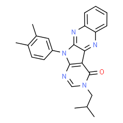 ChemSpider 2D Image | 11-(3,4-Dimethylphenyl)-3-isobutyl-3,11-dihydro-4H-pyrimido[5',4':4,5]pyrrolo[2,3-b]quinoxalin-4-one | C24H23N5O