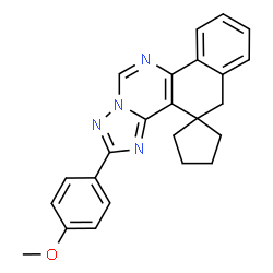 ChemSpider 2D Image | 2-(4-Methoxyphenyl)-5H-spiro[benzo[h][1,2,4]triazolo[1,5-c]quinazoline-4,1'-cyclopentane] | C24H22N4O