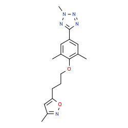 ChemSpider 2D Image | 5-{3,5-Dimethyl-4-[3-(3-methyl-1,2-oxazol-5-yl)propoxy]phenyl}-2-methyl-2H-tetrazole | C17H21N5O2