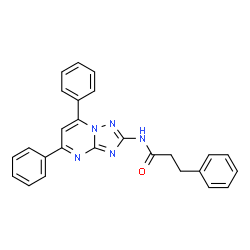 ChemSpider 2D Image | N-(5,7-Diphenyl[1,2,4]triazolo[1,5-a]pyrimidin-2-yl)-3-phenylpropanamide | C26H21N5O