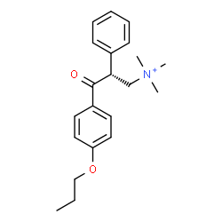 ChemSpider 2D Image | (2R)-N,N,N-Trimethyl-3-oxo-2-phenyl-3-(4-propoxyphenyl)-1-propanaminium | C21H28NO2