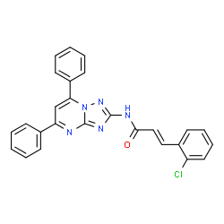 ChemSpider 2D Image | (2E)-3-(2-Chlorophenyl)-N-(5,7-diphenyl[1,2,4]triazolo[1,5-a]pyrimidin-2-yl)acrylamide | C26H18ClN5O