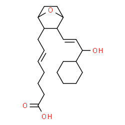 ChemSpider 2D Image | 7-(3-(3-Cyclohexyl-3-hydroxy-1-propenyl)-7-oxabicyclo(2.2.1)hept-2-yl)-5-heptenoic acid | C22H34O4