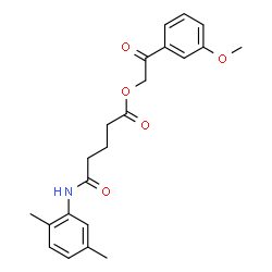 ChemSpider 2D Image | 2-(3-methoxyphenyl)-2-oxoethyl 4-[(2,5-dimethylphenyl)carbamoyl]butanoate | C22H25NO5