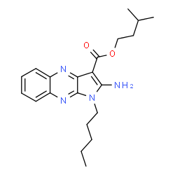 ChemSpider 2D Image | 3-Methylbutyl 2-amino-1-pentyl-1H-pyrrolo[2,3-b]quinoxaline-3-carboxylate | C21H28N4O2