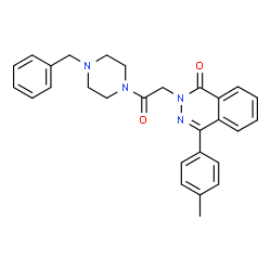 ChemSpider 2D Image | 2-[2-(4-Benzyl-1-piperazinyl)-2-oxoethyl]-4-(4-methylphenyl)-1(2H)-phthalazinone | C28H28N4O2