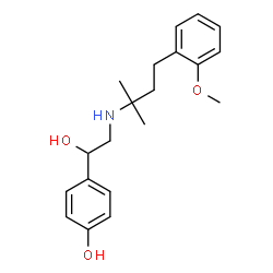 ChemSpider 2D Image | 4-(1-Hydroxy-2-{[4-(2-methoxyphenyl)-2-methyl-2-butanyl]amino}ethyl)phenol | C20H27NO3