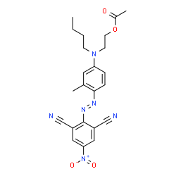 ChemSpider 2D Image | n-butyl-n-(2-acetoxyethyl)-4-((4-nitro-2,6-dicyanophenyl)azo)-3-methylbenzeneamine | C23H24N6O4