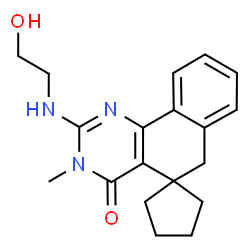 ChemSpider 2D Image | 2-[(2-Hydroxyethyl)amino]-3-methyl-3H-spiro[benzo[h]quinazoline-5,1'-cyclopentan]-4(6H)-one | C19H23N3O2