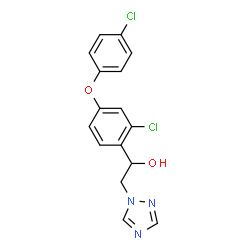 ChemSpider 2D Image | 1-[2-Chloro-4-(4-chlorophenoxy)phenyl]-2-(1H-1,2,4-triazol-1-yl)ethanol | C16H13Cl2N3O2