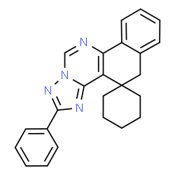 ChemSpider 2D Image | 2-Phenyl-5H-spiro[benzo[h][1,2,4]triazolo[1,5-c]quinazoline-4,1'-cyclohexane] | C24H22N4