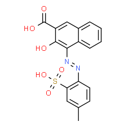 ChemSpider 2D Image | 3-Hydroxy-4-((4-methyl-2-sulphophenyl)azo)-2-naphthoic acid | C18H14N2O6S