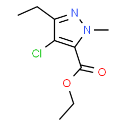 ChemSpider 2D Image | Ethyl 1-methyl-3-ethyl-4-chloro-5-pyrazolecarboxylate | C9H13ClN2O2