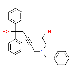 ChemSpider 2D Image | 5-[Benzyl(2-hydroxyethyl)amino]-1,1-diphenyl-3-pentyn-1-ol | C26H27NO2