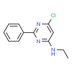 ChemSpider 2D Image | 6-Chloro-N-ethyl-2-phenyl-4-pyrimidinamine | C12H12ClN3