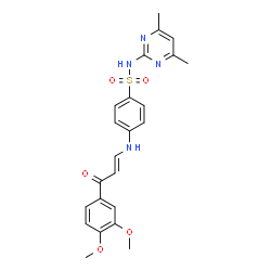ChemSpider 2D Image | 4-{[(1E)-3-(3,4-Dimethoxyphenyl)-3-oxo-1-propen-1-yl]amino}-N-(4,6-dimethyl-2-pyrimidinyl)benzenesulfonamide | C23H24N4O5S