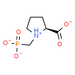 ChemSpider 2D Image | (2S)-1-(Phosphonatomethyl)-2-pyrrolidiniumcarboxylate | C6H10NO5P