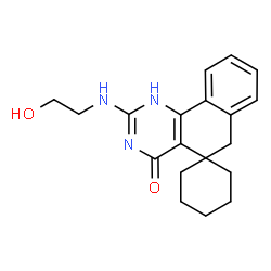 ChemSpider 2D Image | 2-[(2-Hydroxyethyl)amino]-1H-spiro[benzo[h]quinazoline-5,1'-cyclohexan]-4(6H)-one | C19H23N3O2