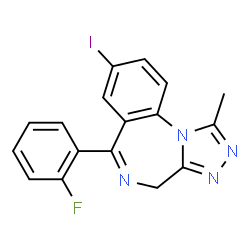 ChemSpider 2D Image | 6-(2-Fluorophenyl)-8-iodo-1-methyl-4H-[1,2,4]triazolo[4,3-a][1,4]benzodiazepine | C17H12FIN4