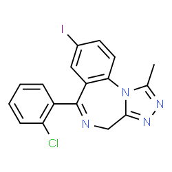 ChemSpider 2D Image | 6-(2-Chlorophenyl)-8-iodo-1-methyl-4H-[1,2,4]triazolo[4,3-a][1,4]benzodiazepine | C17H12ClIN4