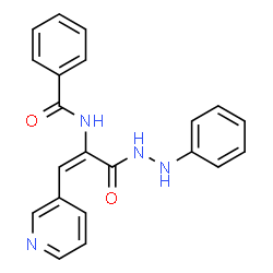 ChemSpider 2D Image | N-[(1E)-3-Oxo-3-(2-phenylhydrazino)-1-(3-pyridinyl)-1-propen-2-yl]benzamide | C21H18N4O2